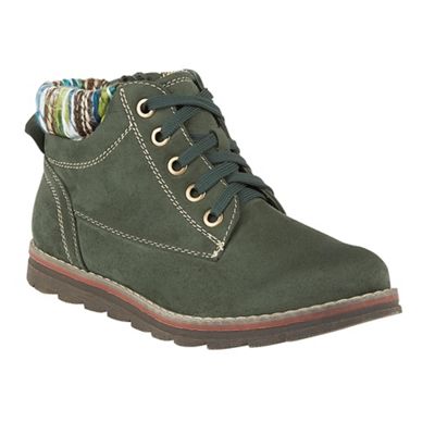 Lotus Green 'Sequoia' lace up ankle boots